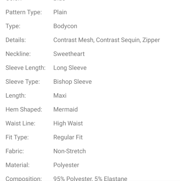 Blue Contrast Sequined and Contrast Mesh, Long Bishop Sleeve, Mermaid Ma… - Picture 10 of 11